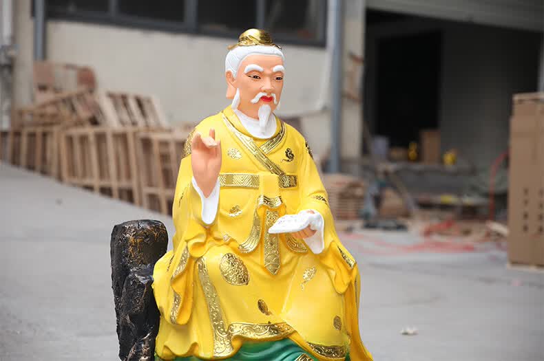 寺庙贴金黄衣药王菩萨树脂金色药师佛佛像神医药孙思邈神像88cm高