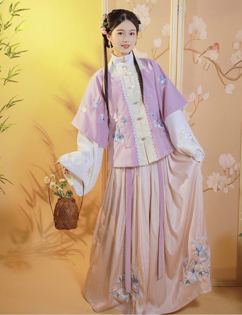 汉虞葵月溪阁原创汉服女【赋仙鹊】明制方领对襟汉服立领明制袄裙日常