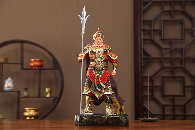 慈慧 二郎神神像 杨戬佛像坐像 站树脂二郎神 供奉12英寸30cm 12寸