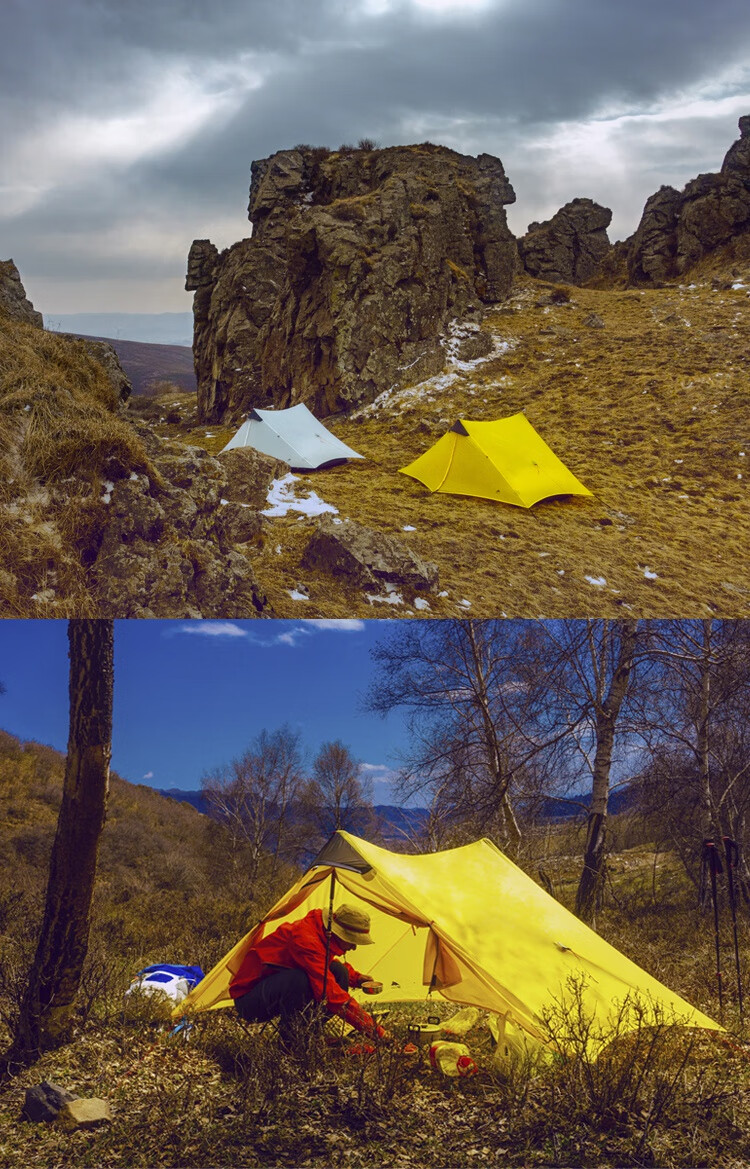 雙人高山帳篷三峰新品單雙人帳篷d超輕無杆帳篷金字塔露營帳雪山高山