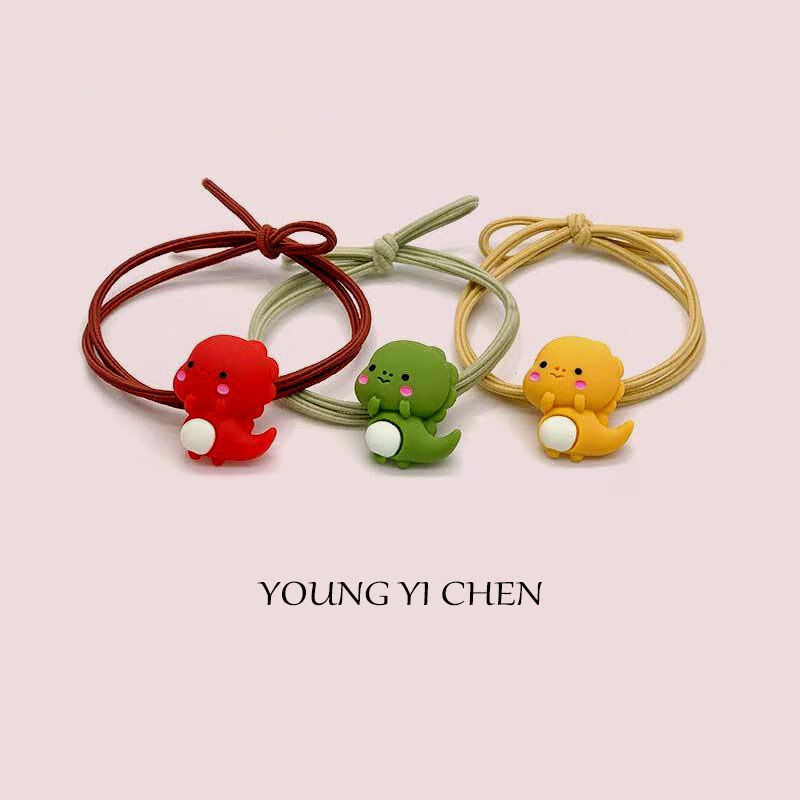 韩版呆萌可爱情侣小恐龙发绳网红小皮筋送男朋友女朋友简约森系发圈小