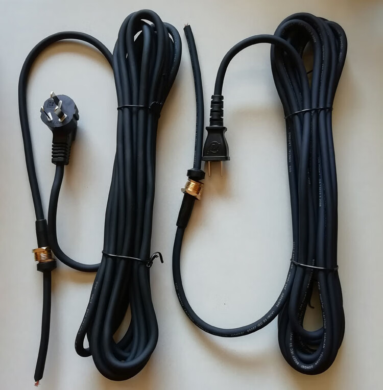 单相三相电源线潜水泵电线水泵插头线通用污水泵线铜橡胶螺纹 螺丝款