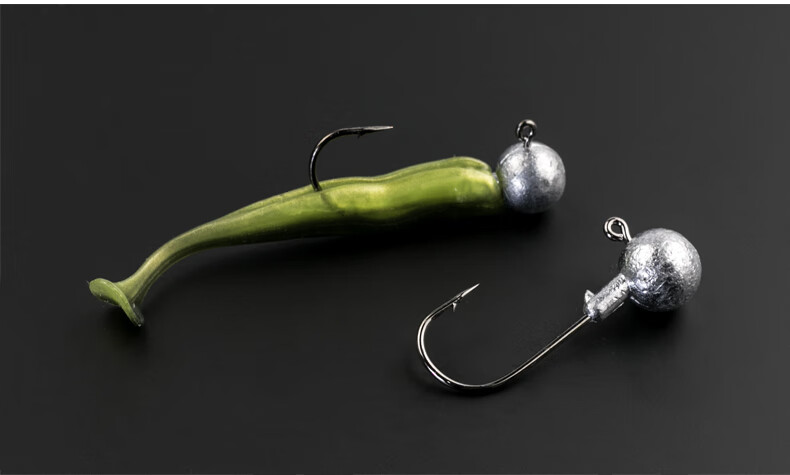 汉鼎渔具官方同款铅头钩假饵路亚软虫50枚加强版防挂底鱼钩鲈鱼鳜鱼t