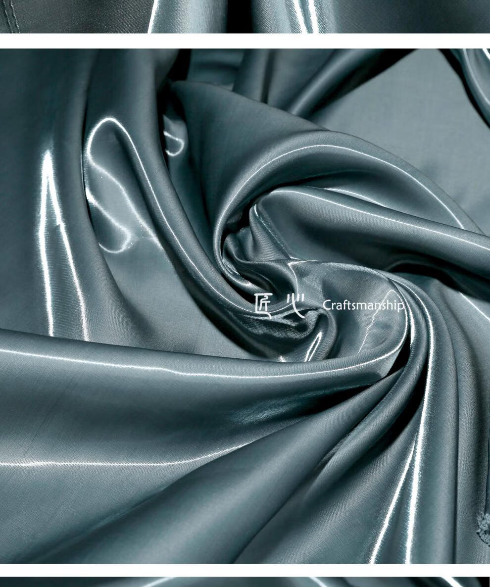 灰色系液态反光水晶风衣裤子布料光滑闪光挺括婚纱服装设计师面料