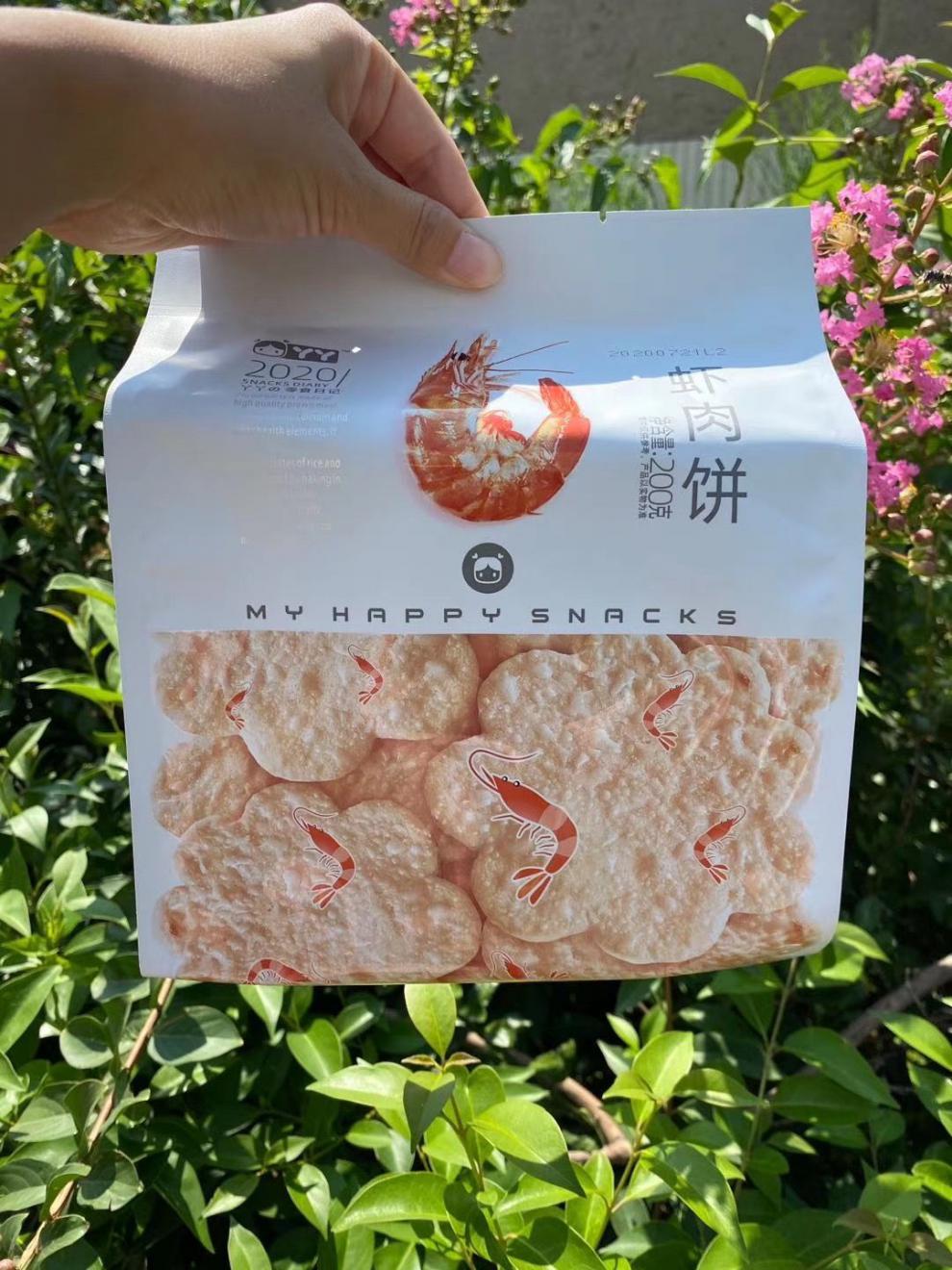 丫丫虾肉饼雪米饼宝宝营养辅食袋装200g非油炸儿童零食雪花饼 丫丫虾