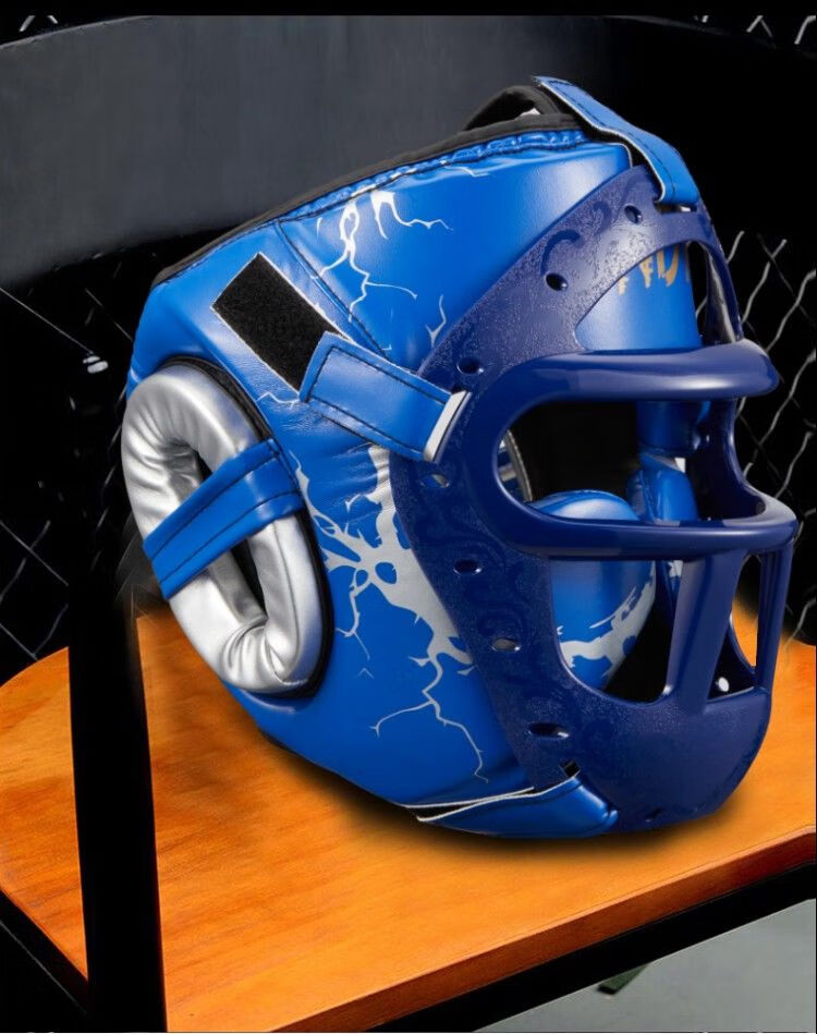 精选拳击头盔儿童拳击头盔成人全防护散打头盔护脸拳击护头搏击头盔