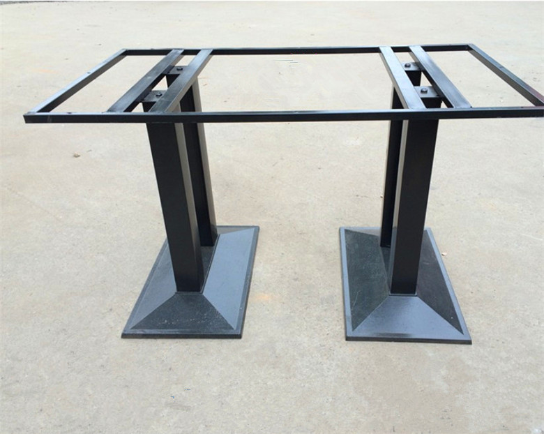 不锈钢桌腿桌脚铁艺吧台脚支撑柱铸铁底座电镀圆桌餐桌支架桌子腿磨砂