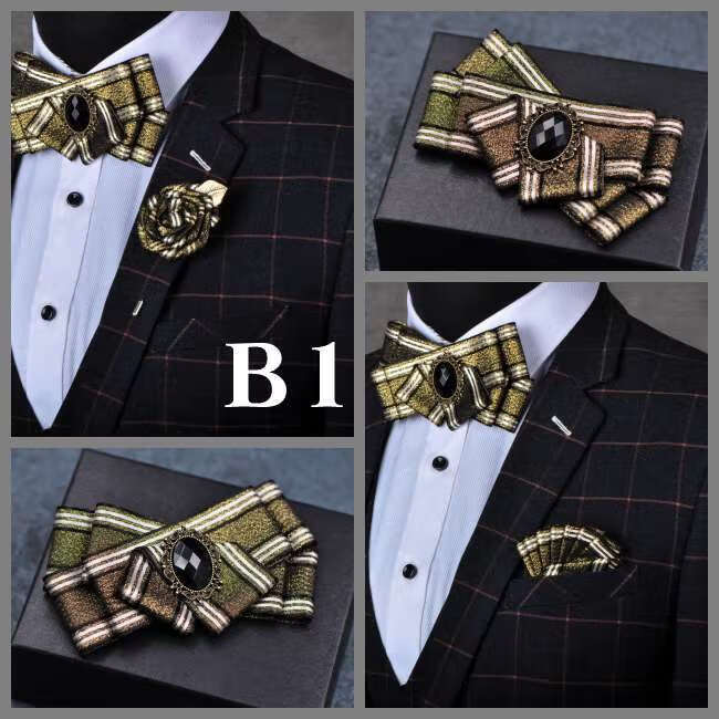 盼玫服饰配件西装口袋方巾男士西装两用口袋巾长针胸针领结方巾胸巾