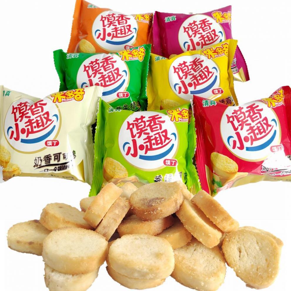 米多奇烤香小趣馍丁1斤小馍片休闲零食多味混合早餐馒头片饼干里脊