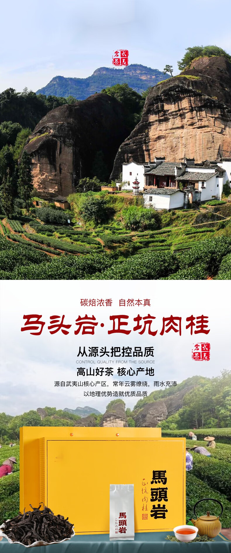 5折马头岩肉桂茶叶特级2021新茶武夷岩茶正岩大红袍礼盒装251g