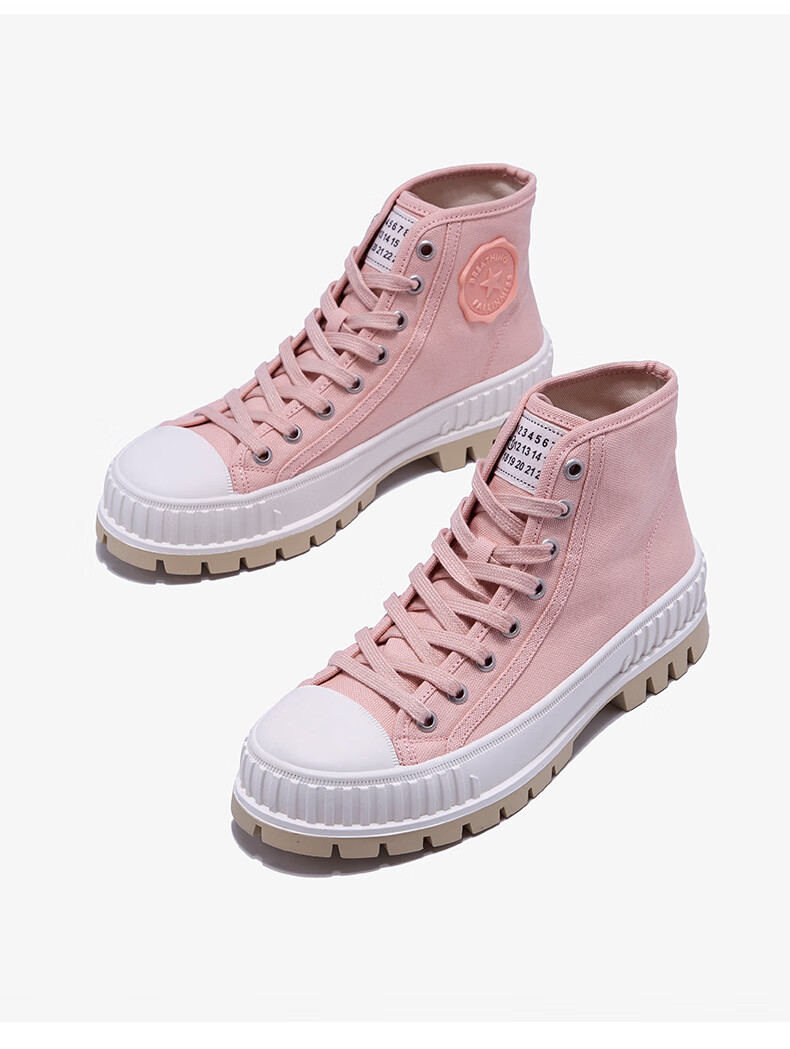 非谜马丁靴女2020秋新款平底透气百搭街拍糖果色休闲帆布靴高帮鞋