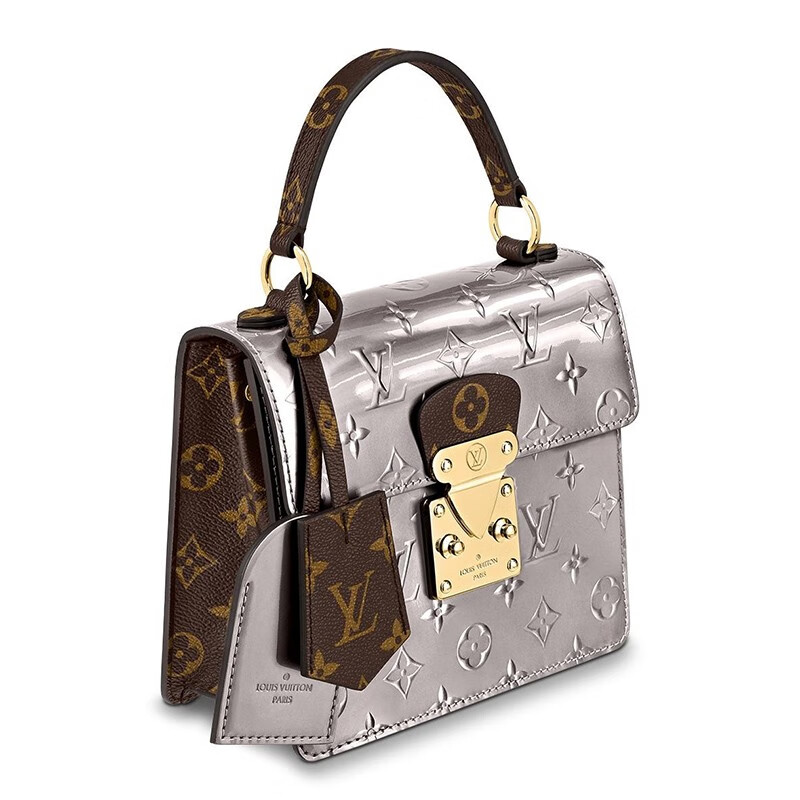 路易威登louisvuittonlv女包漆面牛皮单肩包漆光皮革手提包spring