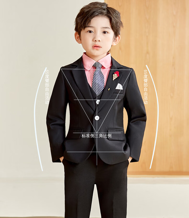 闪洛花童礼服男童西服套装小主持人服装男孩钢琴表演服小学生演出服