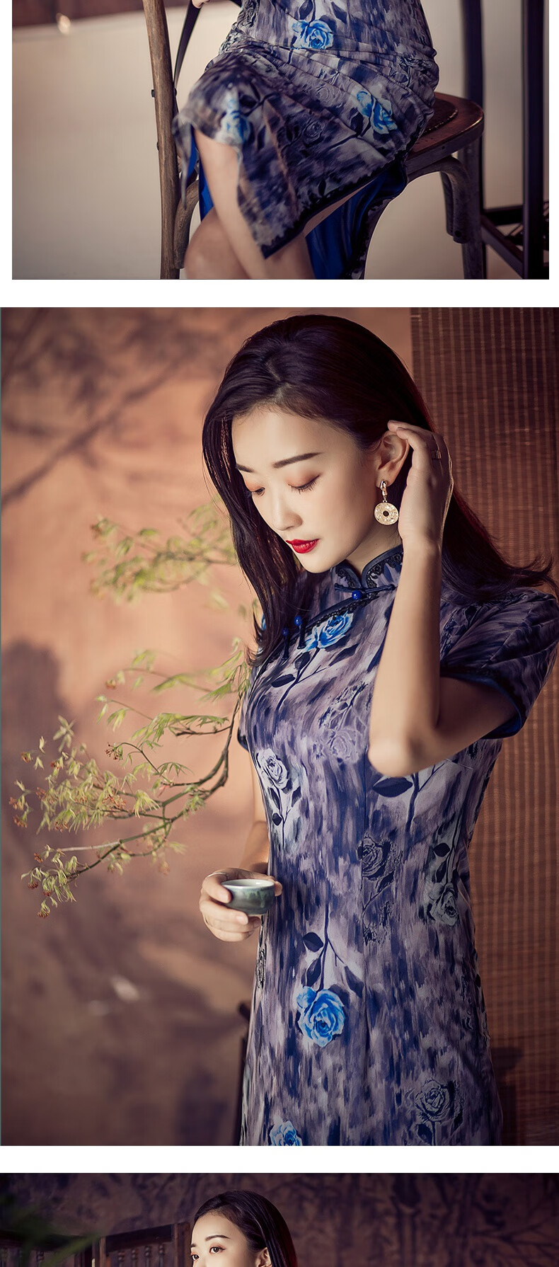 逸红颜花想容2020年新款旗袍复古中国风中年妈妈优雅旗袍日常百搭红色