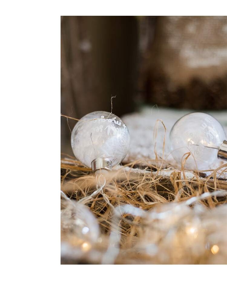 掬涵玻璃球串装饰圣诞树挂饰浪漫节日气氛派对生日婚礼大雪球4只串096