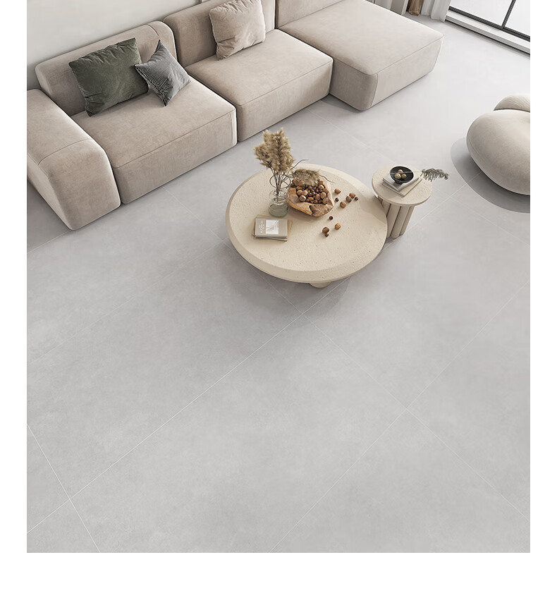 微水泥瓷砖6001200地砖柔光素色客厅侘寂风地板砖墙砖7501500 灰蓝