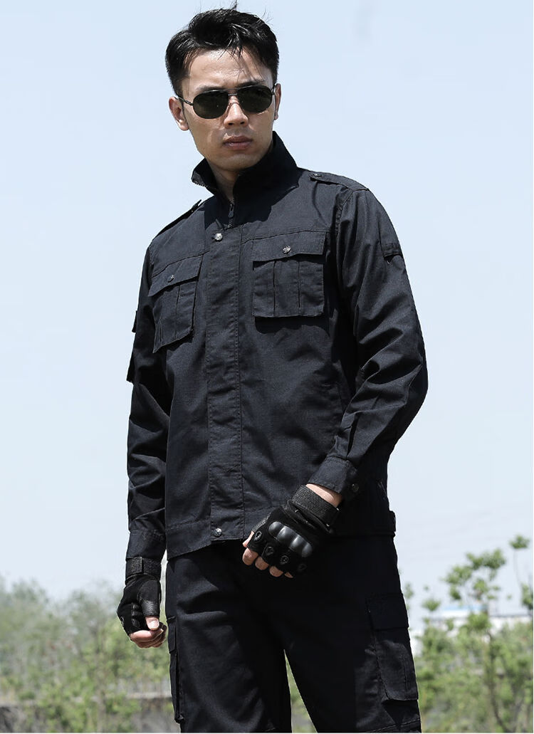 冬季保安服高品质装作训服黑色迷彩服套装男女秋冬耐磨战术作战保安