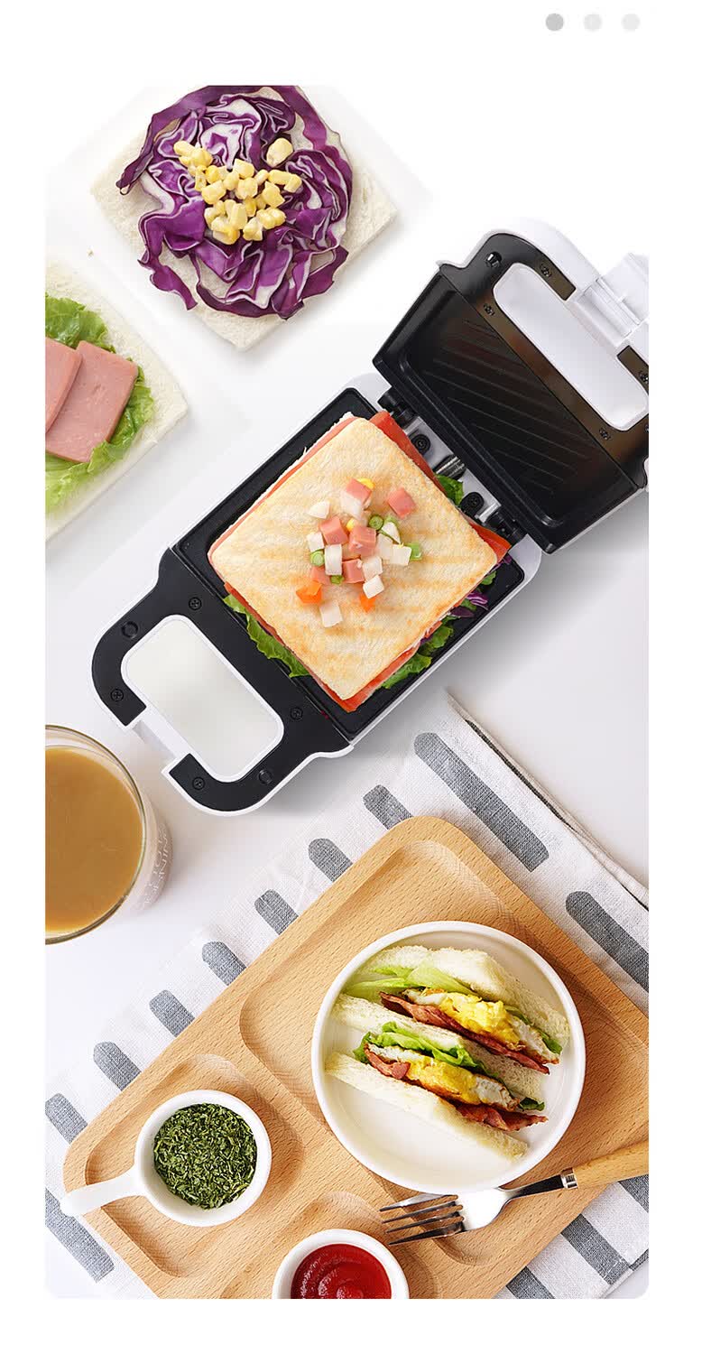 钻诗三明治机多功能电饼铛三文治轻食早餐机双面加热面包小型吐司压