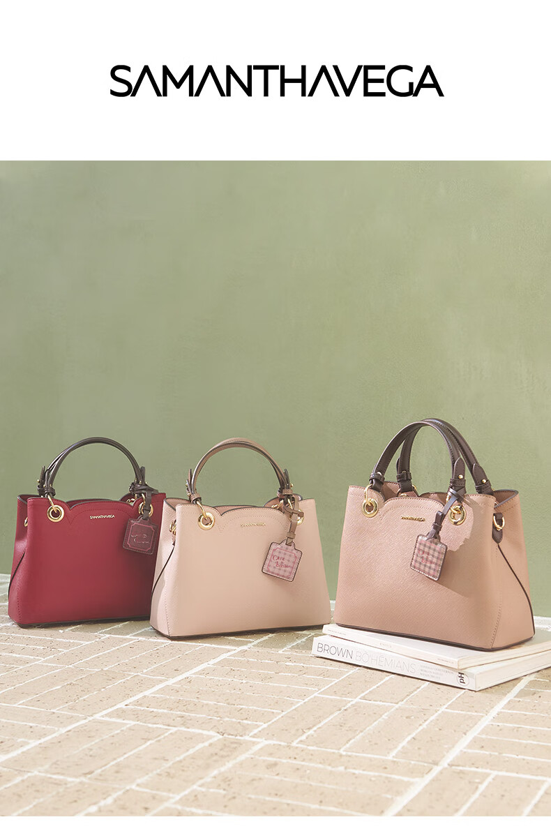 samantha托特包萨曼莎st品牌花瓣边戴妃包淑女包包甜美单肩手提包 33