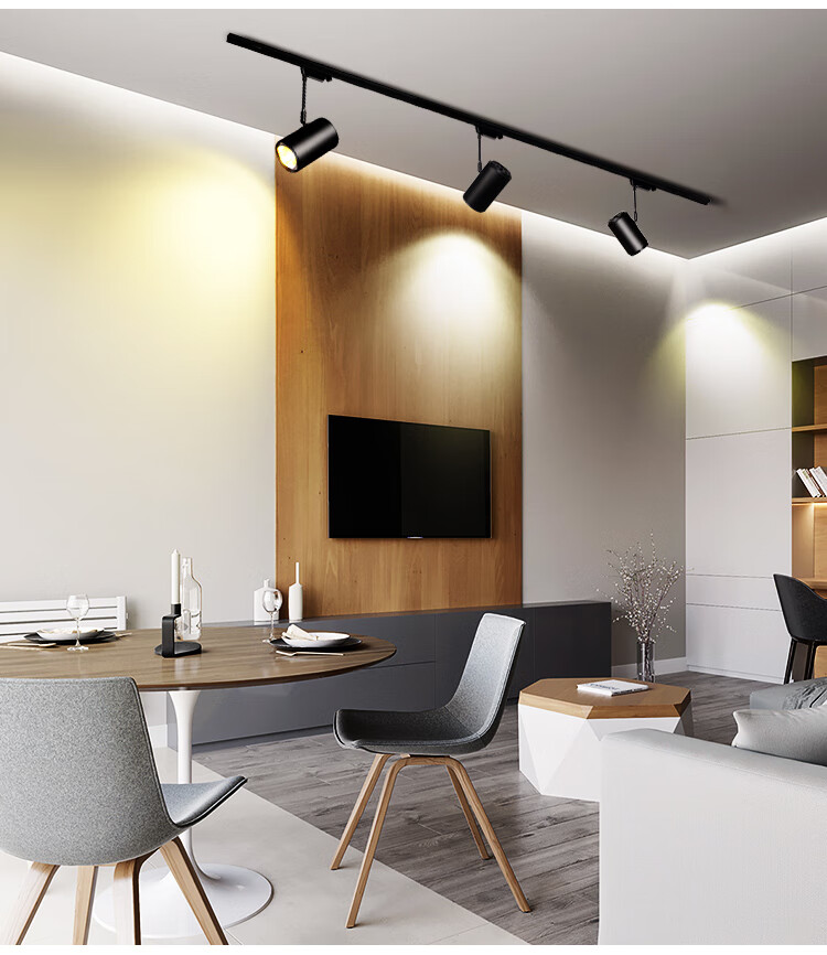 led轨道灯吊杆射灯加长伸缩杆led吸顶服装店吊装展厅架子灯 加1米固定