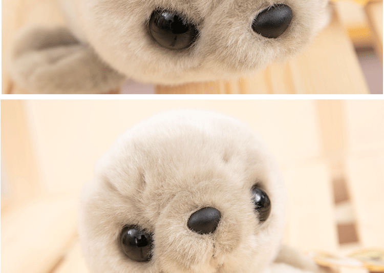 海豹公仔仿真海洋馆动物毛绒玩具小号海豚玩偶q版儿童礼物女粉色海豹j