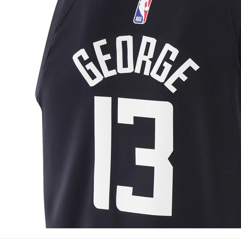 nbanike耐克洛杉矶快船队乔治sesw男子球衣cv9480黑色2xl