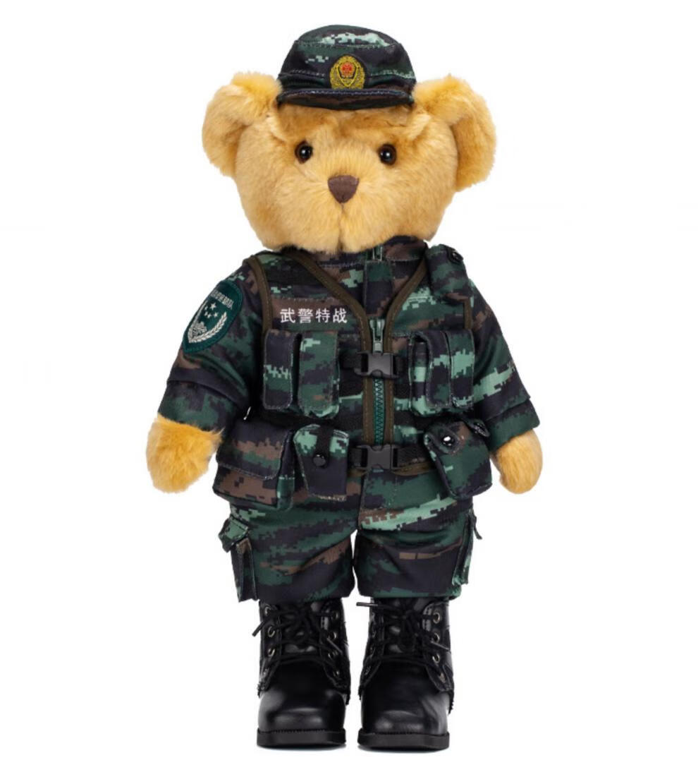 送军人娃娃礼物玩偶送兵哥哥公仔武警特战军人情侣陆军套装毛绒玩具