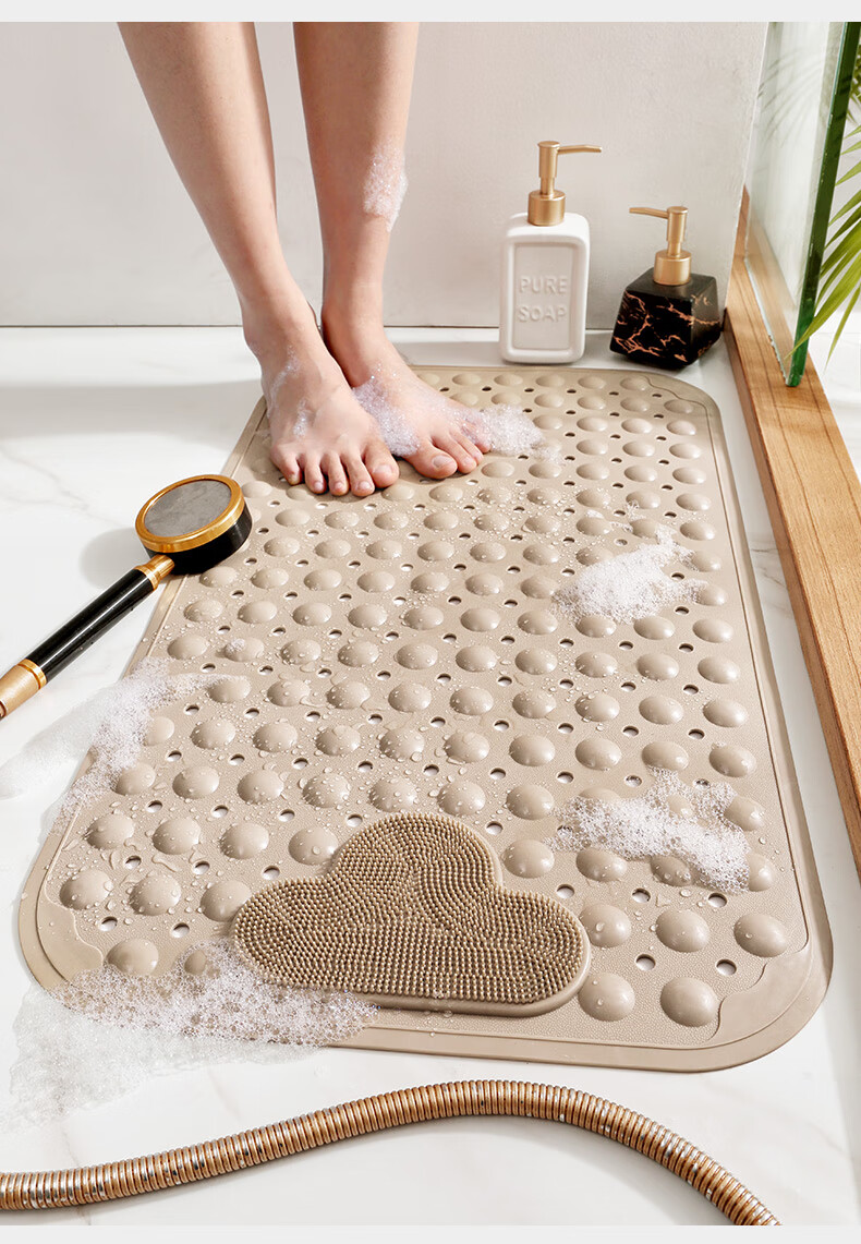 房踩脚垫厕所垫子家用洗澡防水防摔垫卫生间地垫雅垫灰色40cmx70cm