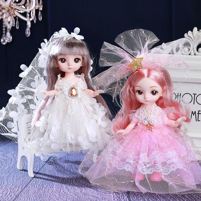 迪士尼(disney)17厘米cm洋芭比娃娃套装小女孩儿童公主宝宝可爱bjd送