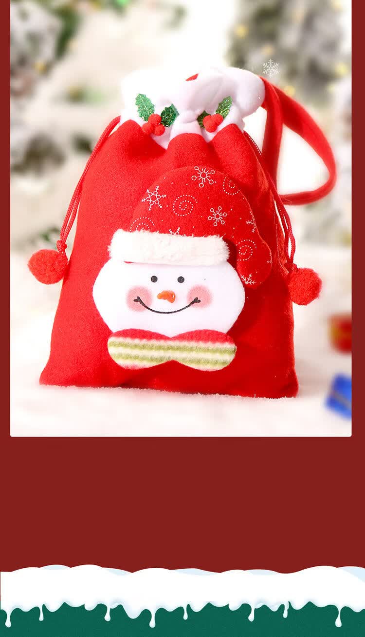 圣诞节小礼物可爱儿童幼儿园礼物袋苹果袋子包装圣诞装饰品批发 随机