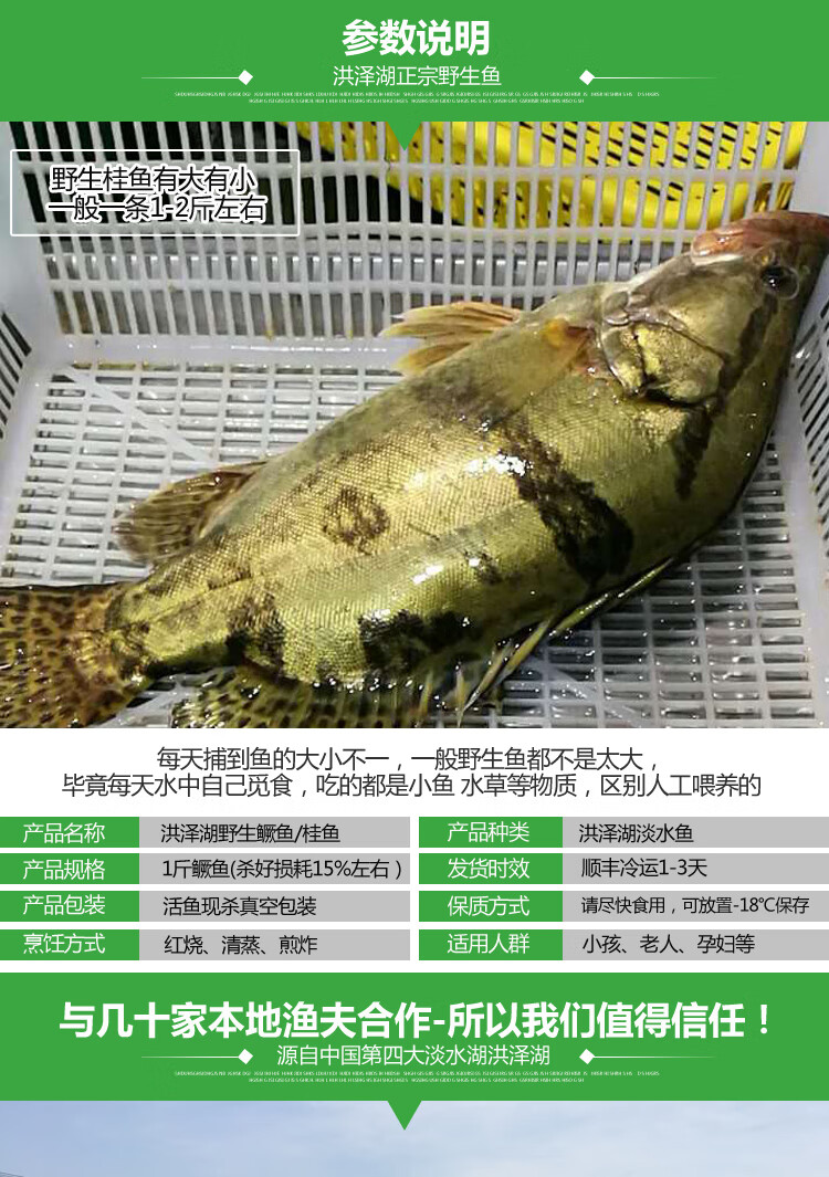 淡水鱼ye生鳜鱼桂鱼鳌花鱼桂花鱼季花鱼鲜活现杀海鲜水产约500g净膛现