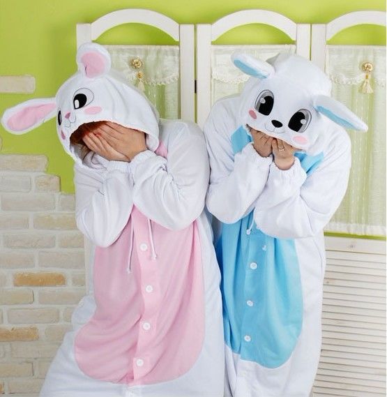 乌龟和兔子睡衣女冬2467岁女孩小白兔连体衣小兔子衣服女童睡衣冬天