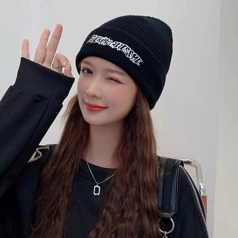 ins超子冷帽男韩版嘻哈潮牌针织毛线帽帅气男生保暖百搭帽子小fuck