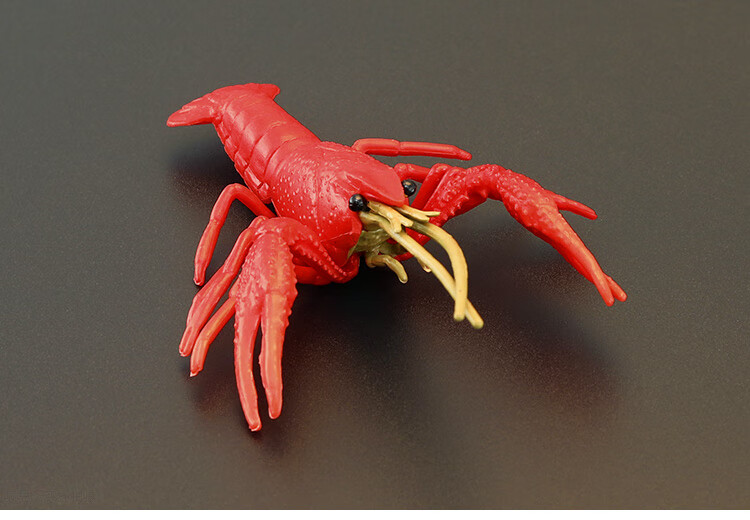 儿童实心仿真海洋动物玩具模型小龙虾沼泽螯虾节肢认知礼品摆件绿色小