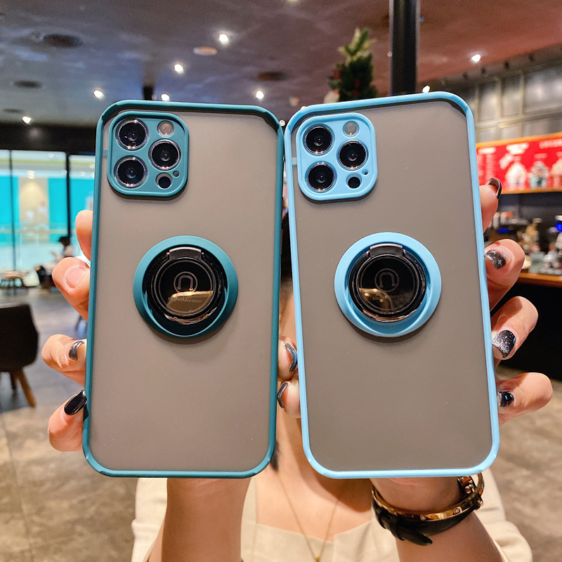 纽为苹果12手机壳带指环支架一体适用iphone12promax镜头全包硅胶软边