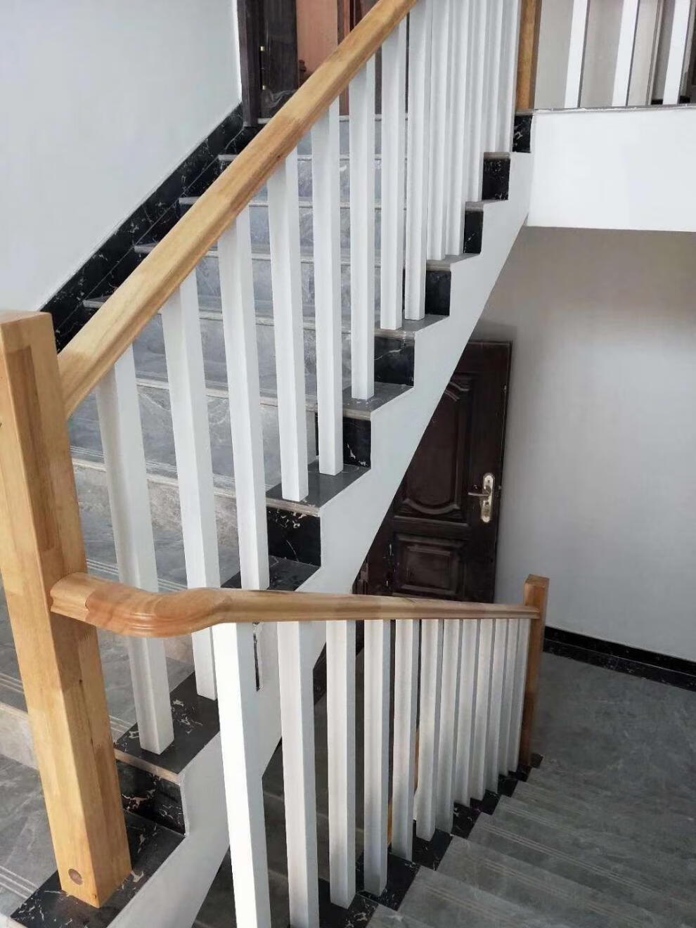 实木楼梯扶手栏杆室内楼梯阳台护栏楼梯护栏装饰围栏家用楼梯m7清水色