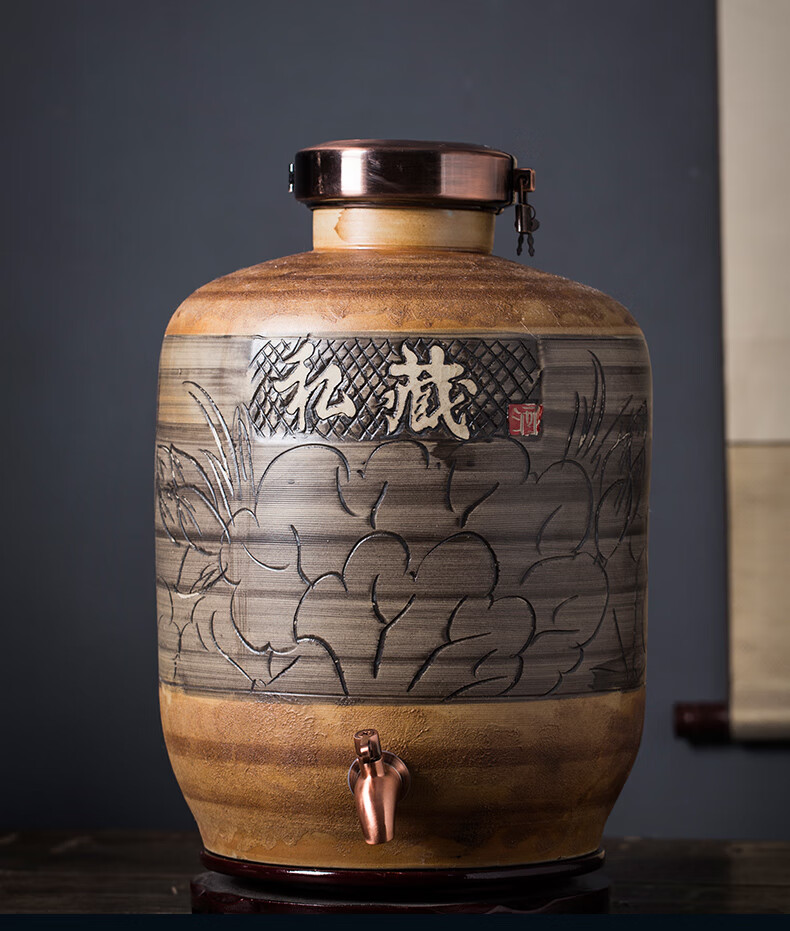 瓷小奴-景德镇陶瓷泡酒坛家用20斤30斤50斤白酒缸酒坛子酒瓶酒罐仿古