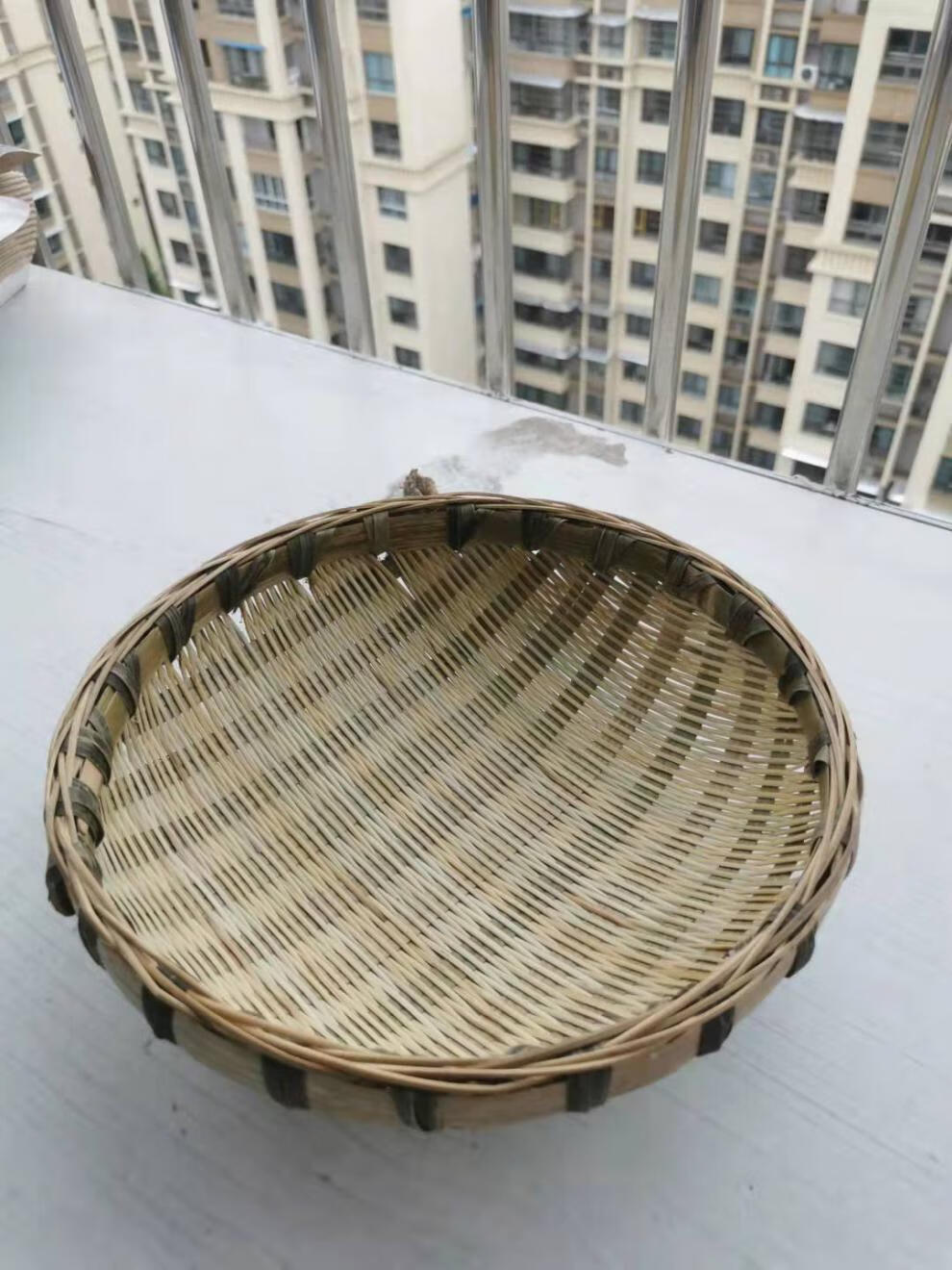 竹编制品竹筲箕手工簸箕洗菜盛菜篮子火锅饭店家用洗菜筐 桃形70cm50