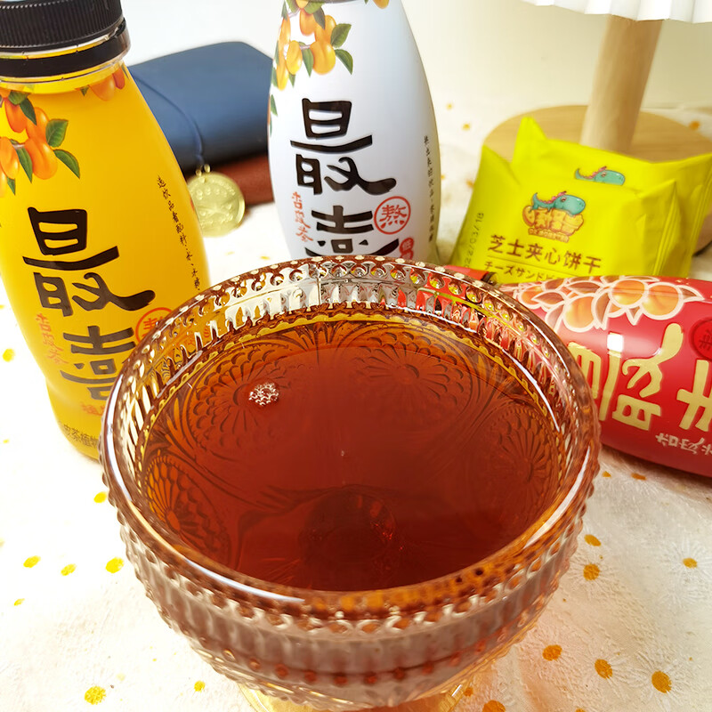 杏皮茶310ml网红饮料西北地方特色饮品经典款喜庆红瓶低少糖款 黄色