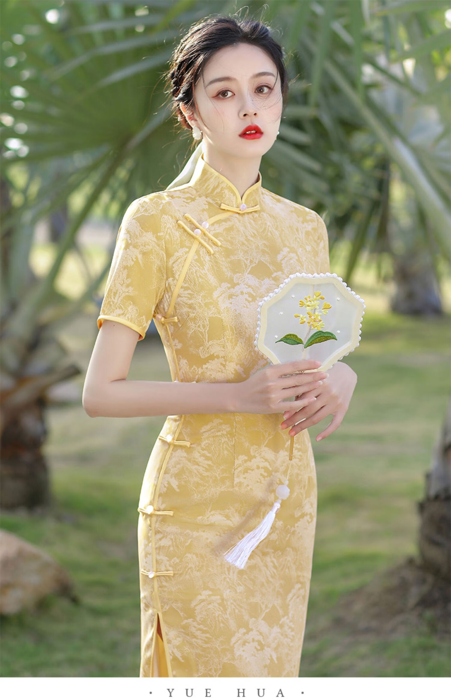 636665高档品牌zgmr黄色少女年轻款旗袍2022年新款高端气质民国