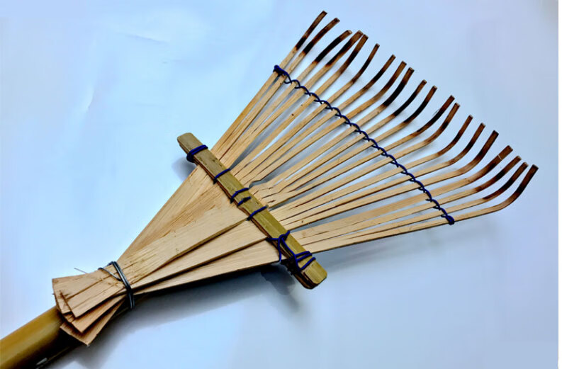 soumiety竹耙搂草耙大耙子竹熊手耙展ぞ叩谰耙农用耙子11齿竹耙1