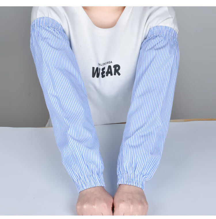 夏季防晒袖套男女长款户外手臂套袖纯棉宽松薄款工作护袖 雪纺款-夏季