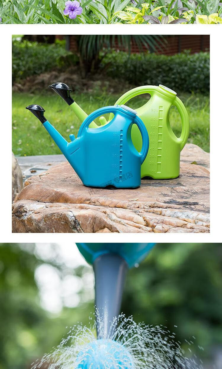 ai)园艺浇花喷壶家用浇水壶长嘴花洒壶浇菜淋花壶加厚塑料洒水壶大号