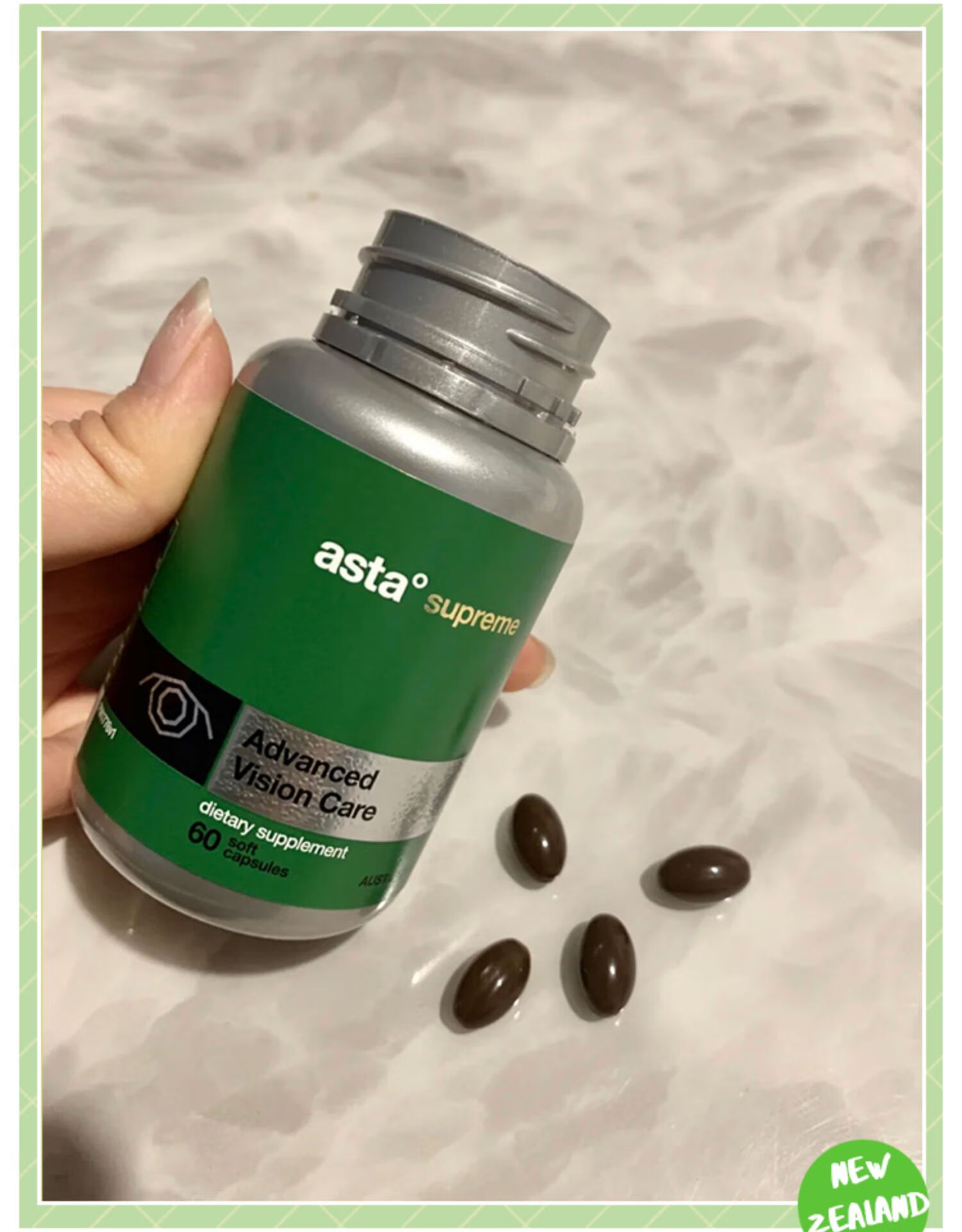 新西兰虾青素眼astasupreme叶黄素胶囊60粒