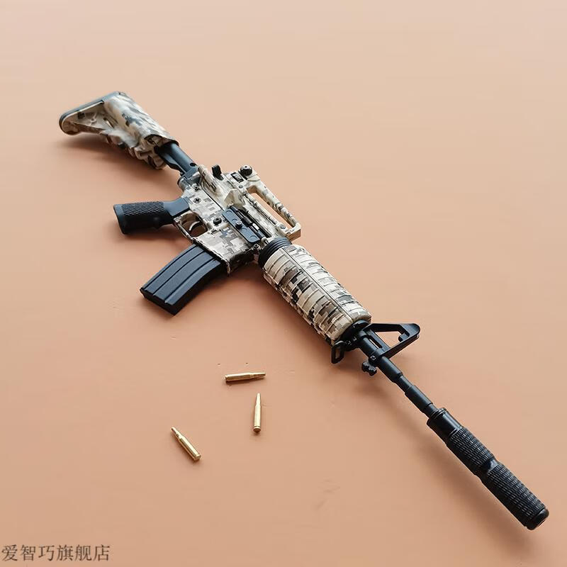 m4a1突击步抢金属黑色m4a1突击步抢模型迷彩m16吃鸡拼装玩具大号不可