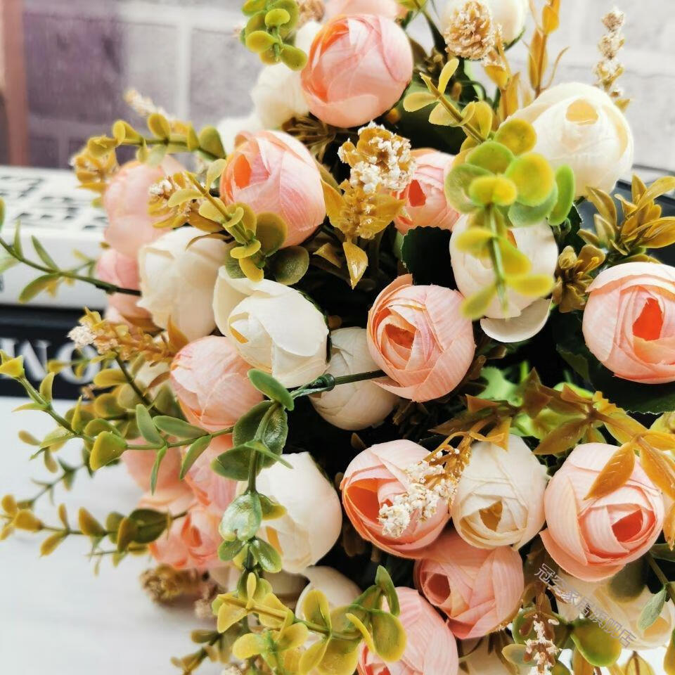 纯门德国guanmen北欧风仿真花假花绢花客厅摆设餐桌花装饰花束花瓶