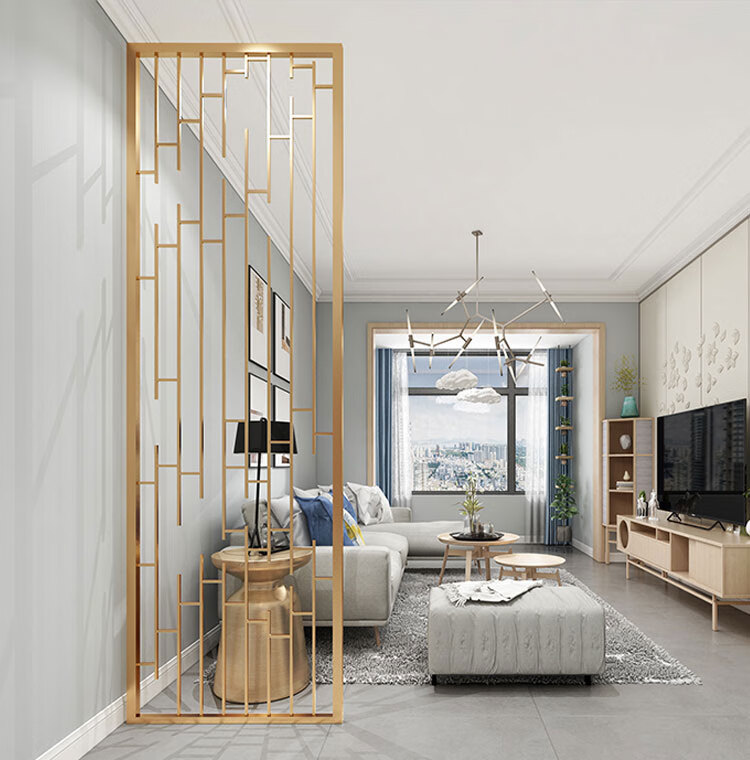 igiftfire意式铁艺屏风卧室l型隔断墙房间帘装饰玄关服装店美容店餐厅