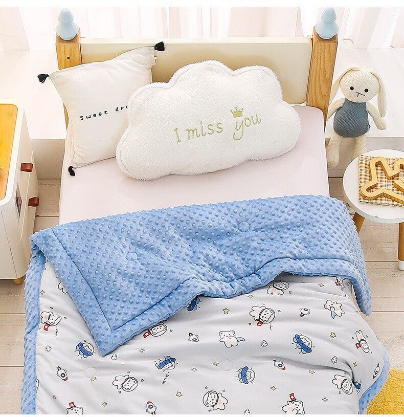婴儿被子冬季豆豆毯儿童秋冬恒温纯棉被芯宝宝被子四季通用盖毯幼儿园