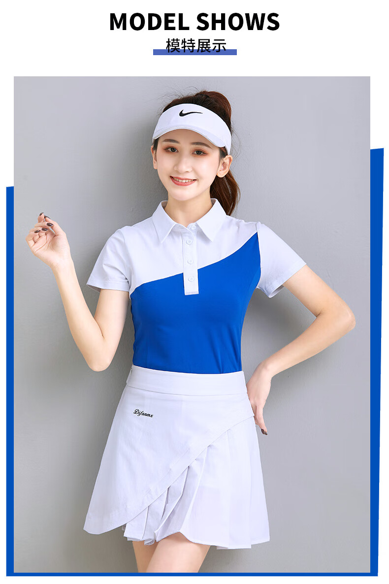 aofanlei品牌女士高尔夫短裙夏季高腰防走光运动半身裙内衬a字网球