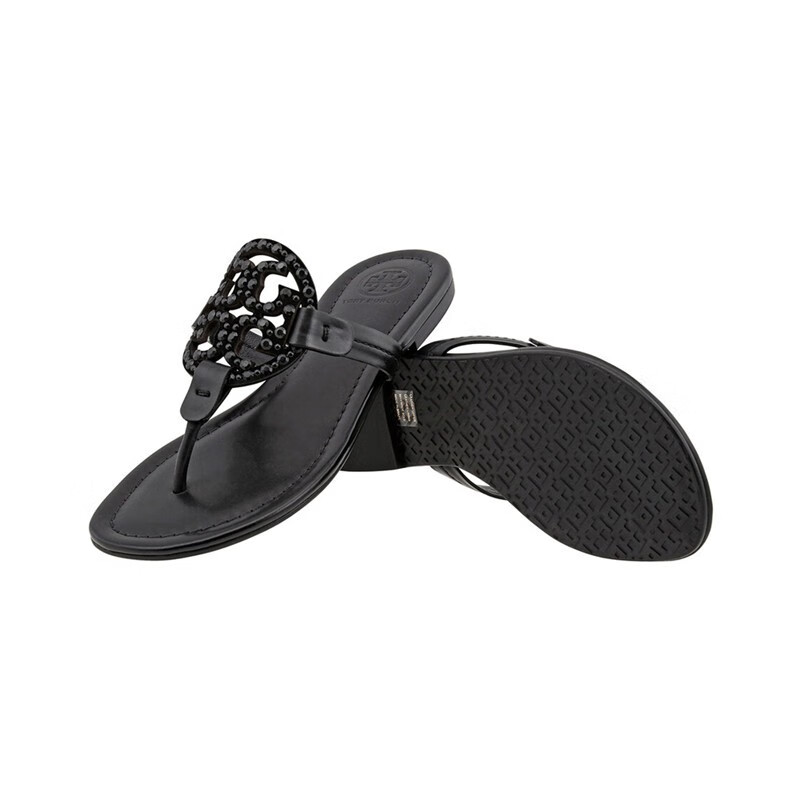 tory burch 托里伯奇/tb女鞋 miller系列人字夹脚趾拖鞋40861 黑色 6